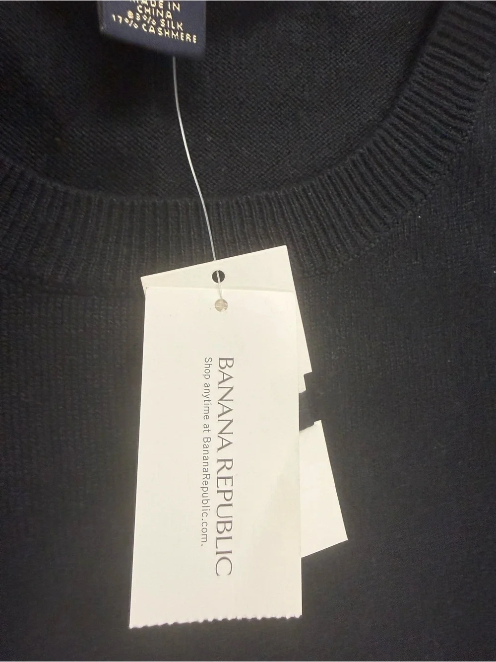 Banana Republic Men’s Silk Cashmere Black Crewneck Sweater XL NWT